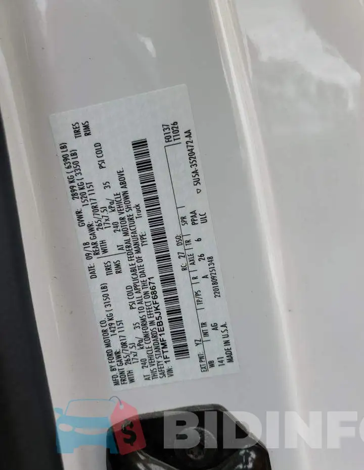 1FTMF1EB5JKF68671 Photo# 12