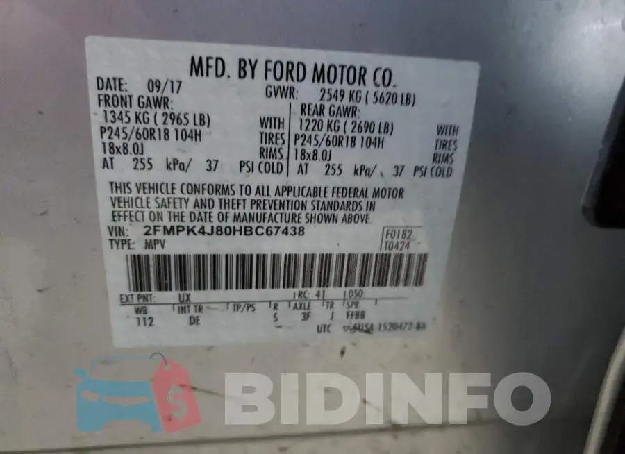 2FMPK4J80HBC67438 Photo# 13