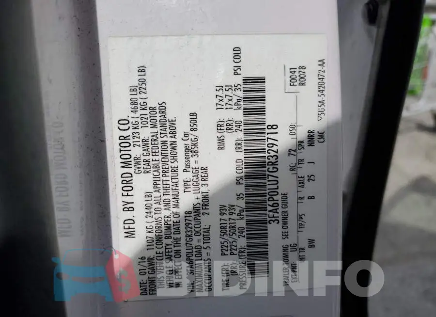 3FA6P0LU7GR329718 Photo# 13