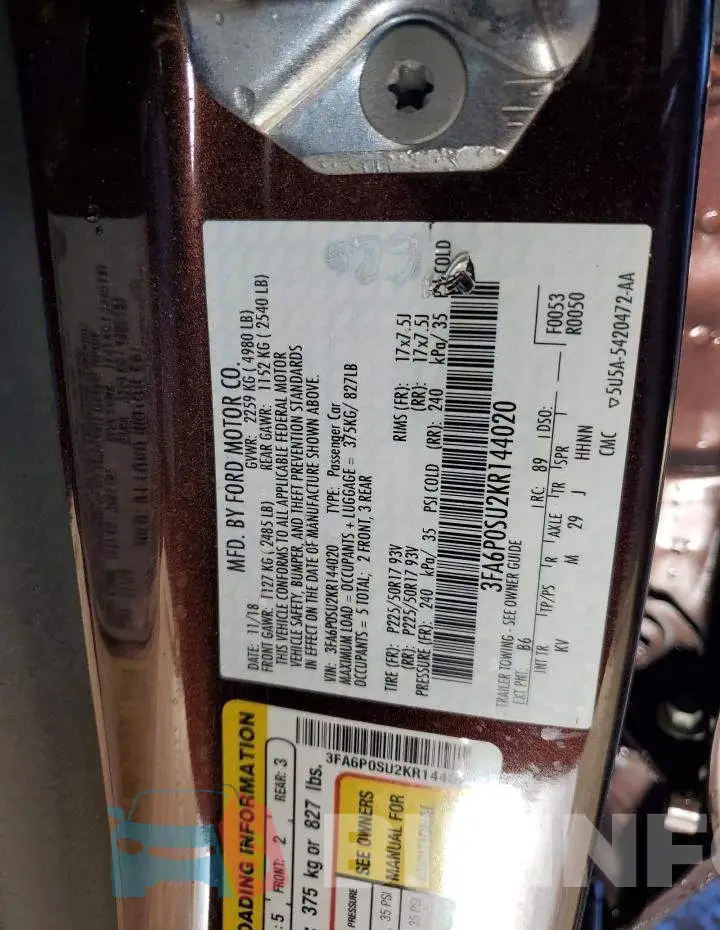 3FA6P0SU2KR144020 Photo# 12