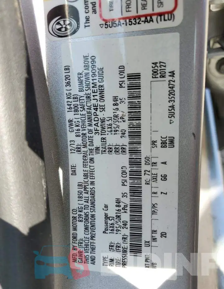3FADP4EJ1EM190990 Photo# 12