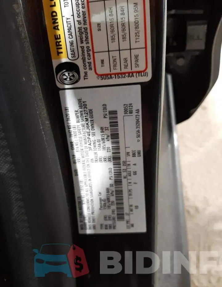 3FADP4EJ6KM127301 Photo# 12