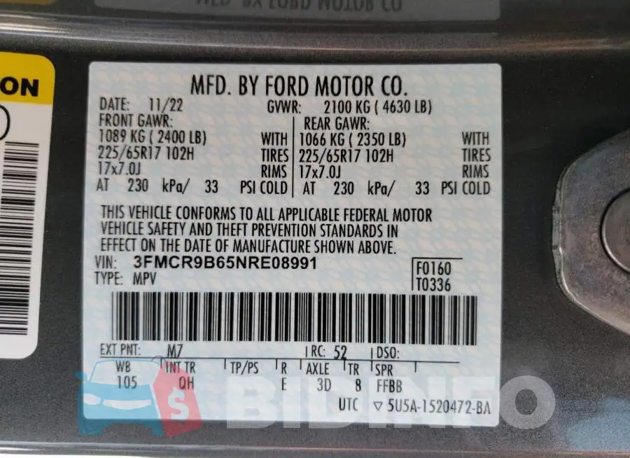 3FMCR9B65NRE08991 Photo# 13