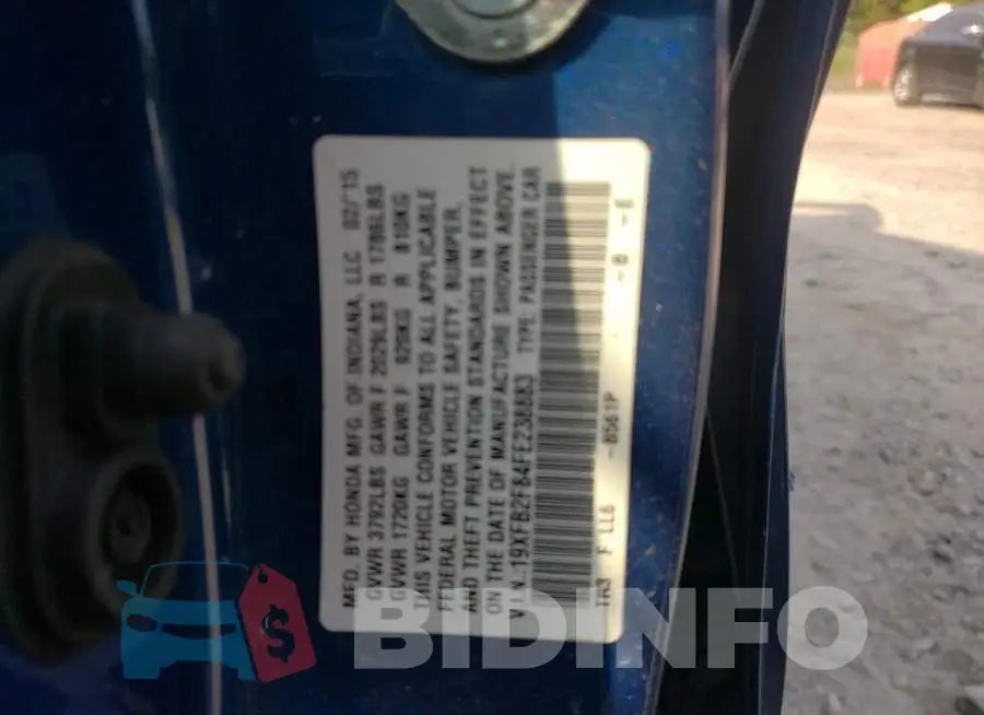 19XFB2F84FE238883 Photo# 12