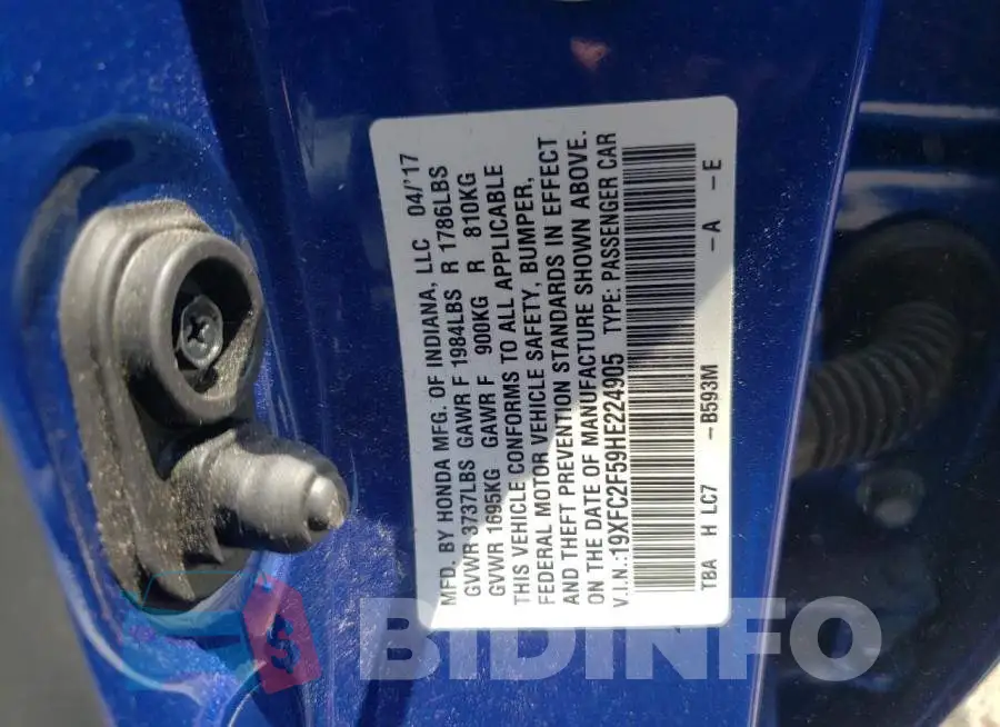 19XFC2F59HE224905 Photo# 12