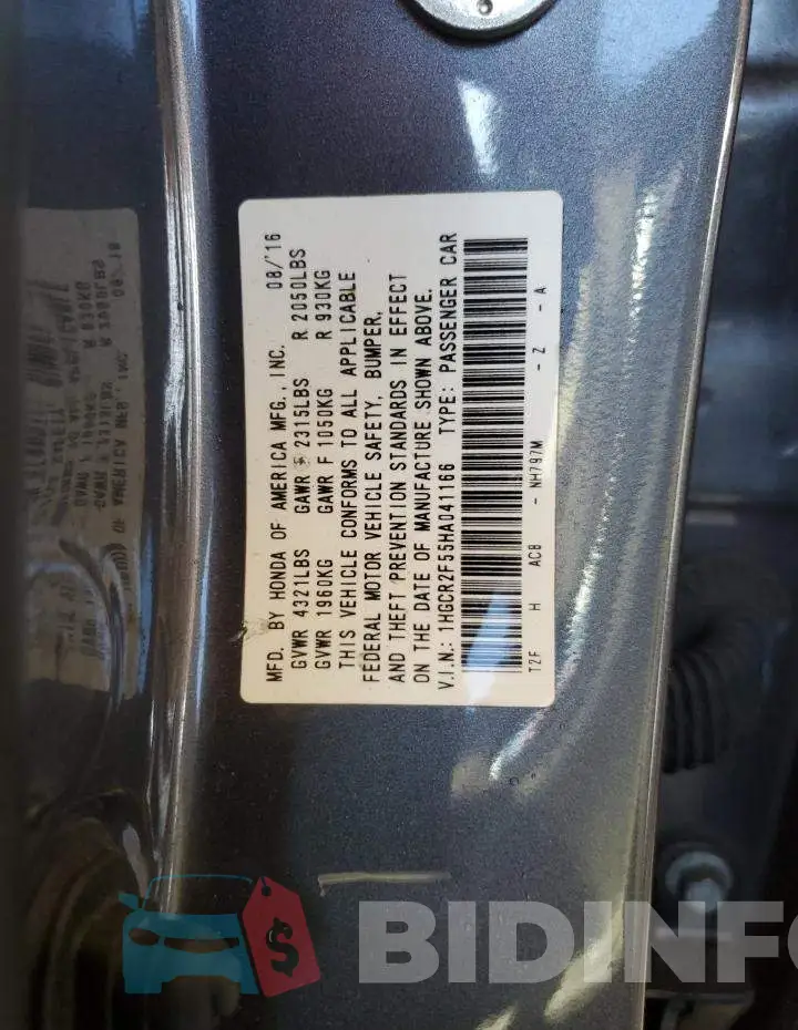 1HGCR2F55HA041166 Photo# 12