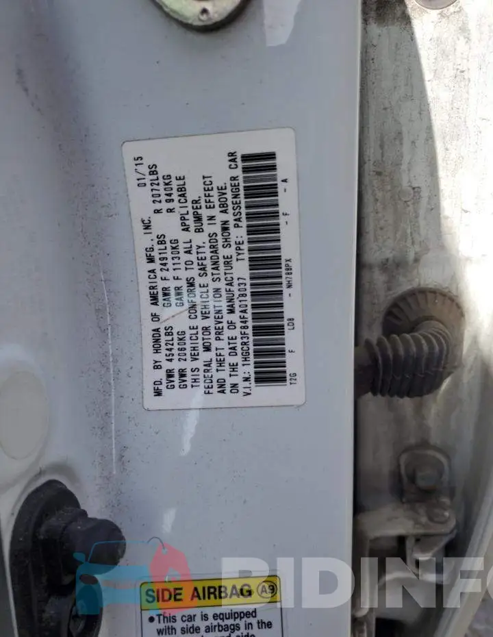 1HGCR3F84FA018037 Photo# 12