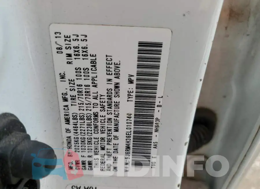 5J6RM4H36EL010744 Photo# 13