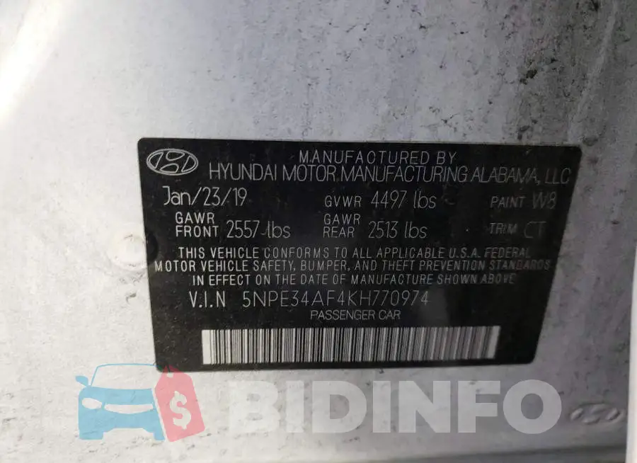 5NPE34AF4KH770974 Photo# 13