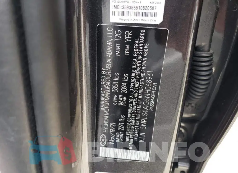 5NPLS4AG5NH068931 Photo# 12
