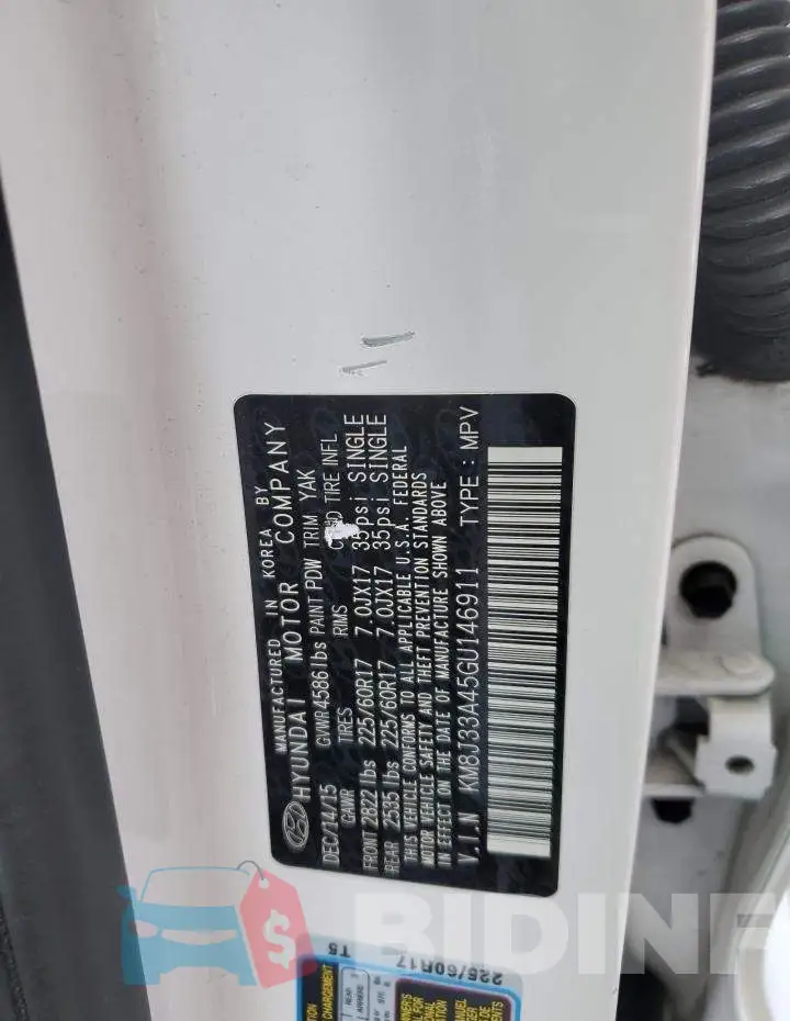 KM8J33A45GU146911 Photo# 12