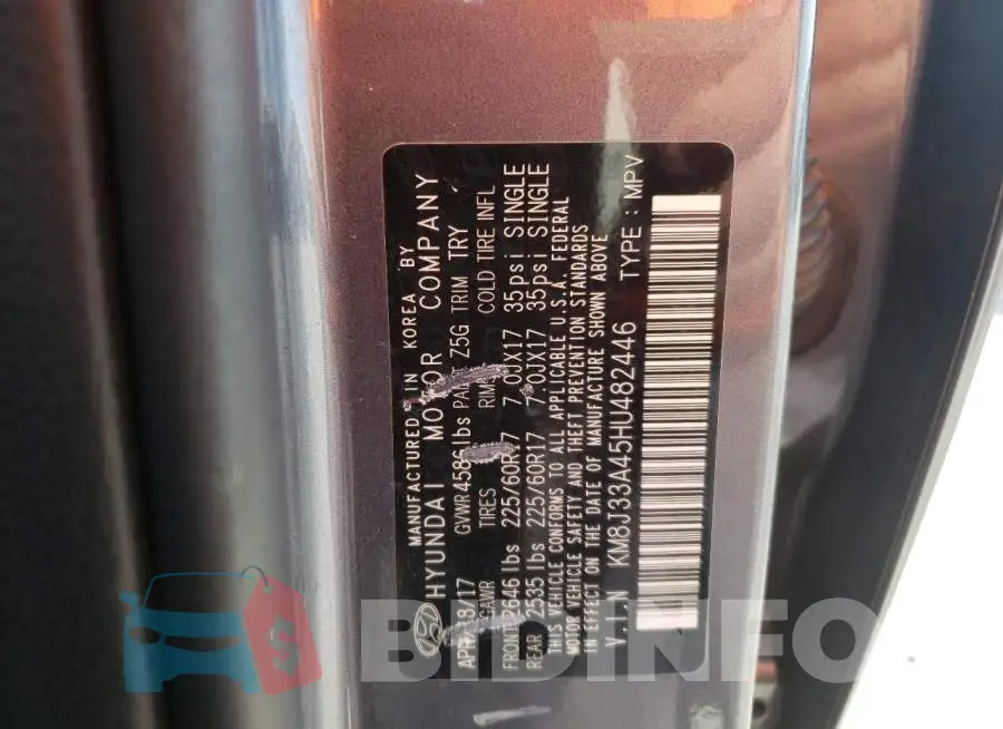 KM8J33A45HU482446 Photo# 13