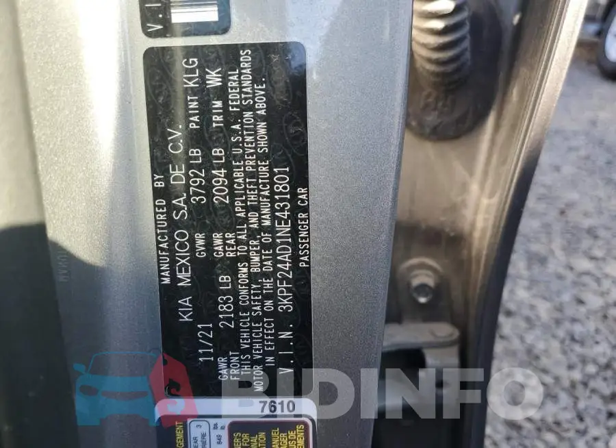3KPF24AD1NE431801 Photo# 13