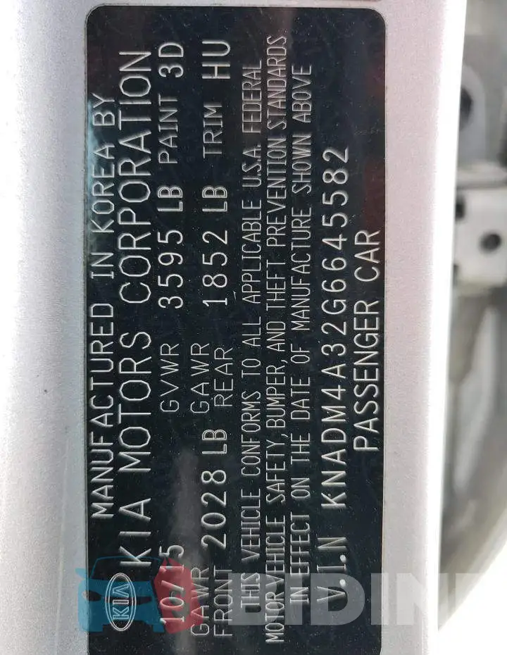 KNADM4A32G6645582 Photo# 12