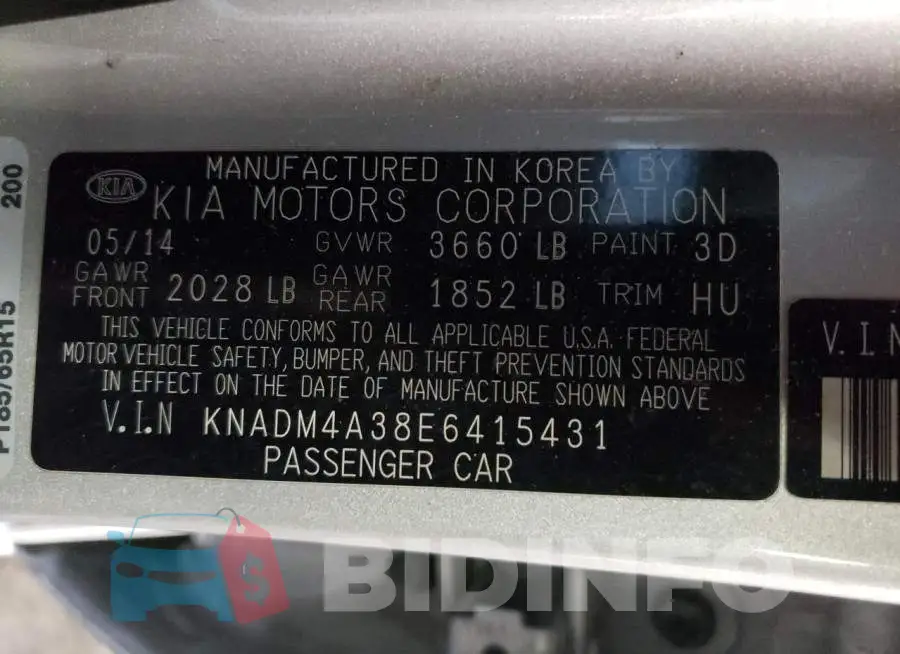 KNADM4A38E6415431 Photo# 12