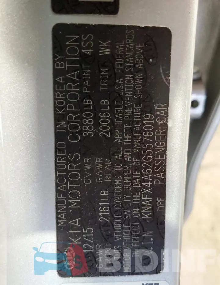 KNAFX4A62G5576019 Photo# 13