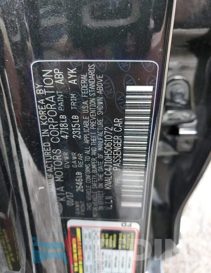 KNALC4J10H5061072 Photo# 12
