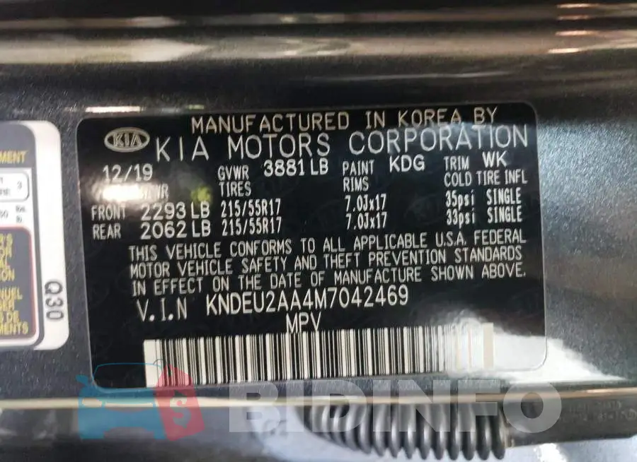 KNDEU2AA4M7042469 Photo# 14