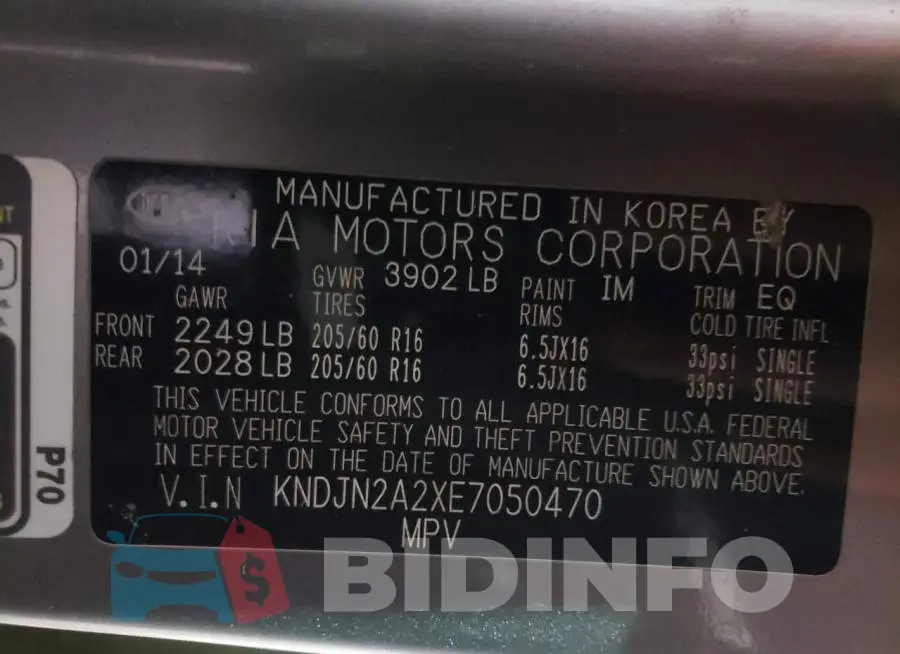 KNDJN2A2XE7050470 Photo# 12