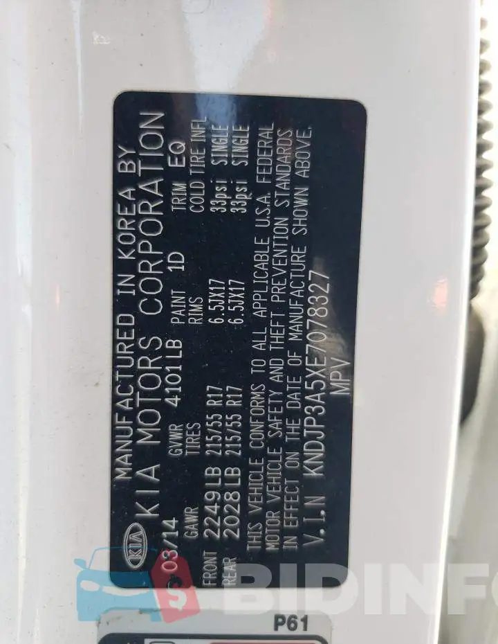 KNDJP3A5XE7078327 Photo# 12