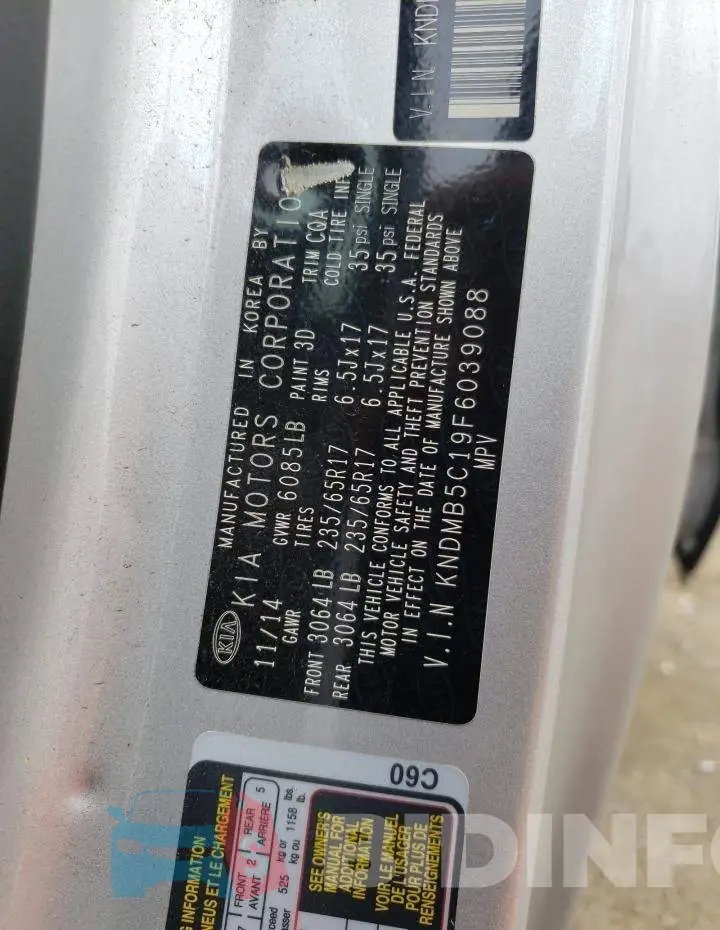 KNDMB5C19F6039088 Photo# 13