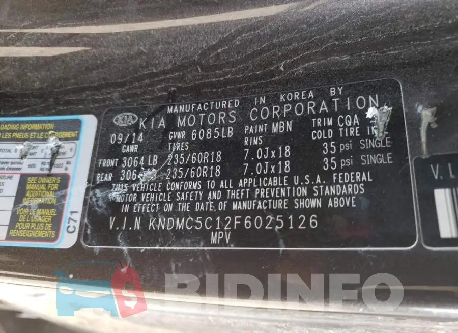 KNDMC5C12F6025126 Photo# 13