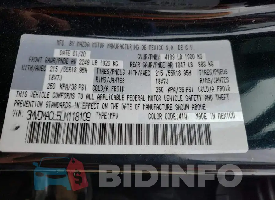 3MVDMACL5LM118109 Photo# 13
