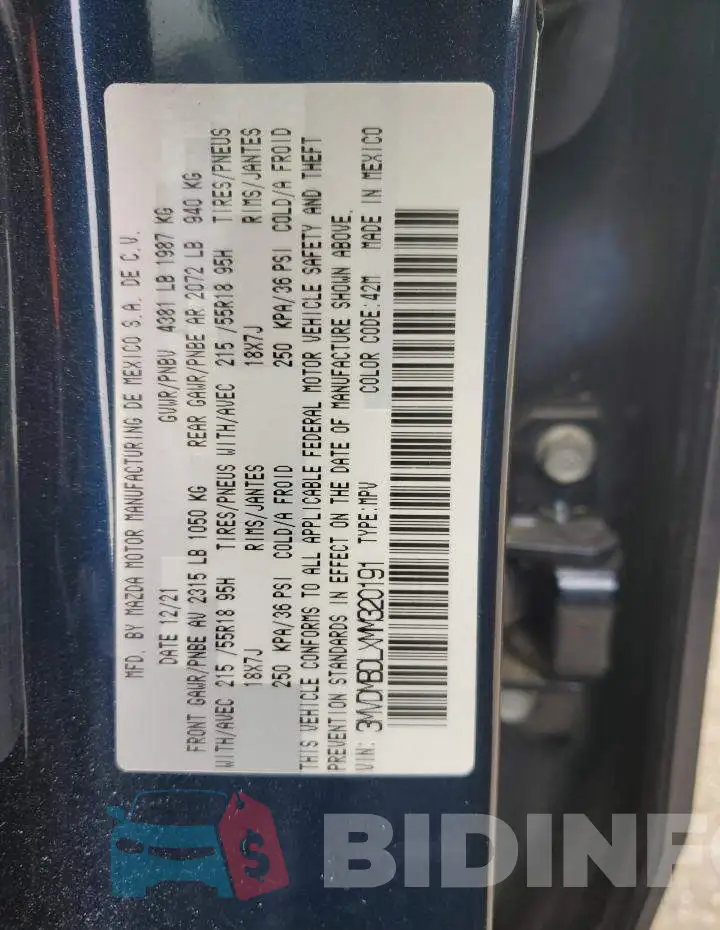 3MVDMBDLXMM320191 Photo# 13