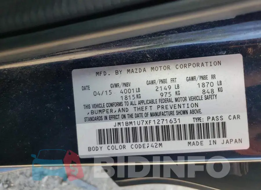 JM1BM1U7XF1271631 Photo# 12