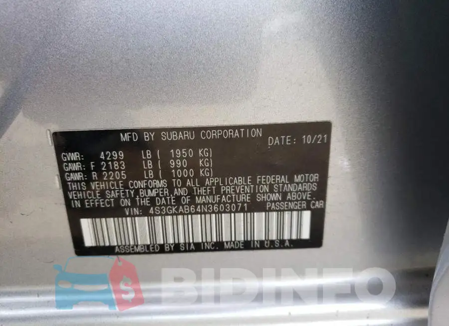 4S3GKAB64N3603071 Photo# 12