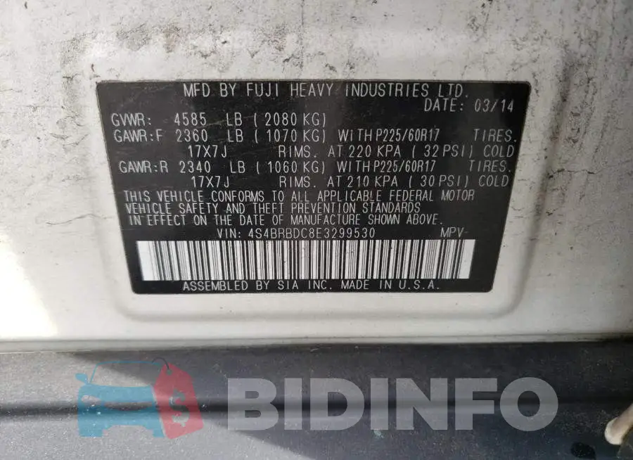 4S4BRBDC8E3299530 Photo# 12