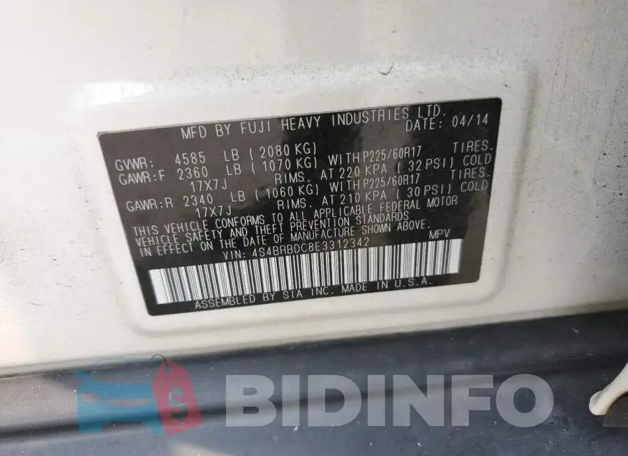 4S4BRBDC8E3312342 Photo# 12