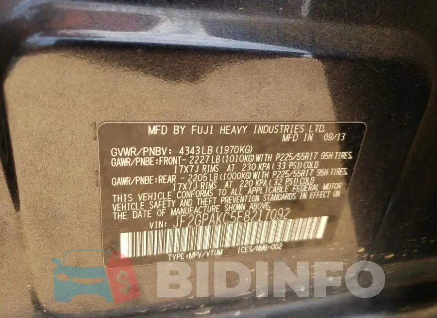JF2GPAKC5E8217092 Photo# 12