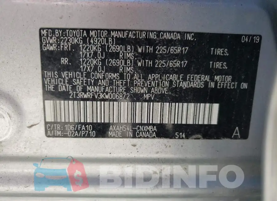 2T3RWRFV3KW006872 Photo# 13