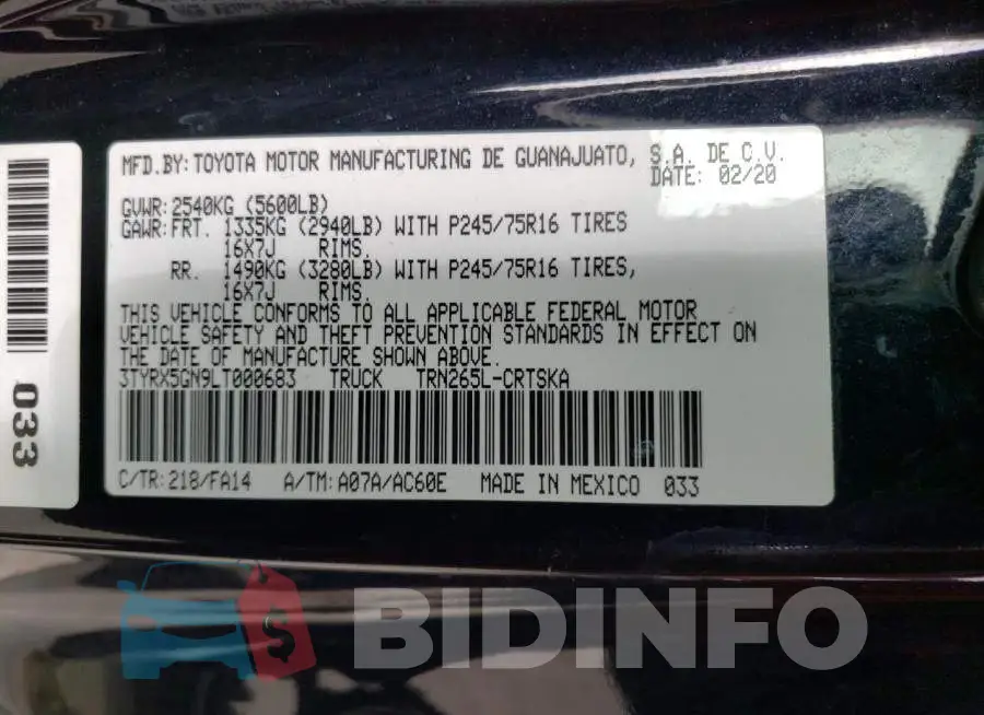 3TYRX5GN9LT000683 Photo# 12