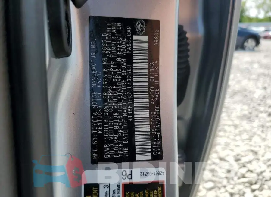 4T1BF1FK7HU433563 Photo# 12