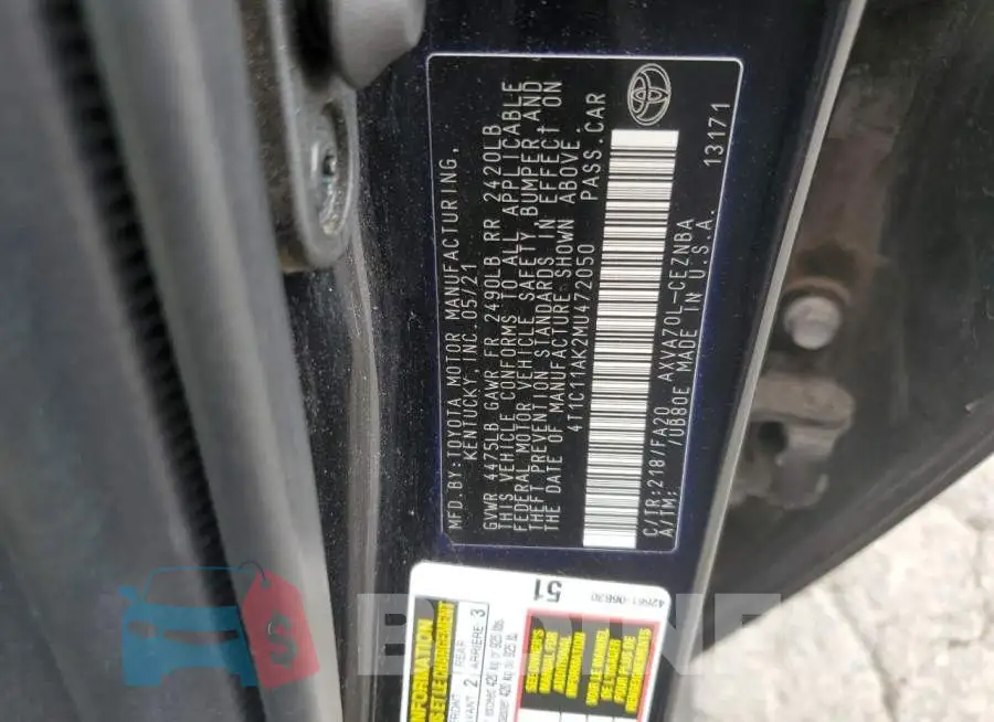 4T1C11AK2MU472050 Photo# 12