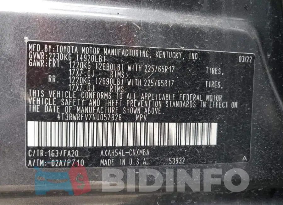4T3RWRFV7NU057828 Photo# 14