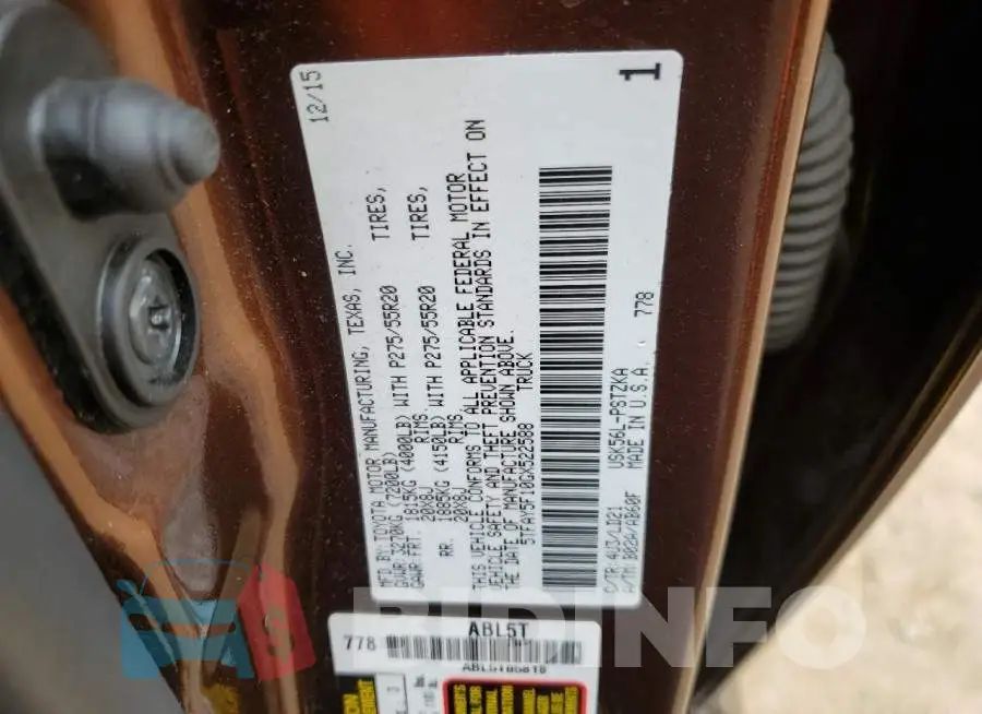 5TFAY5F10GX522588 Photo# 12
