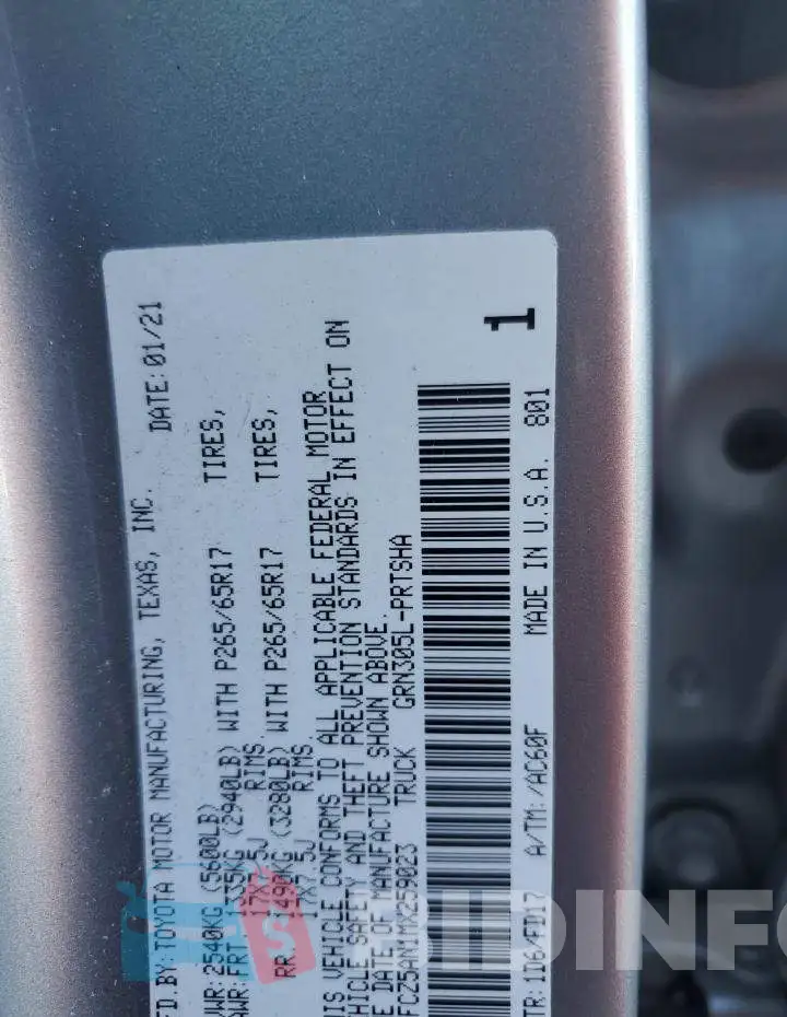 5TFCZ5AN1MX259023 Photo# 12