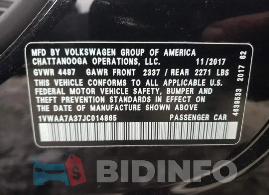 1VWAA7A37JC014865 Photo# 13