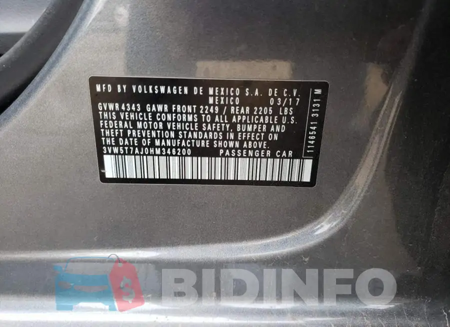 3VW5T7AJ0HM346200 Photo# 12