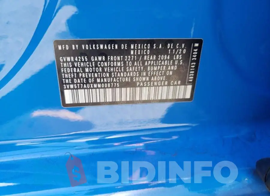 3VW5T7AUXMM008775 Photo# 12