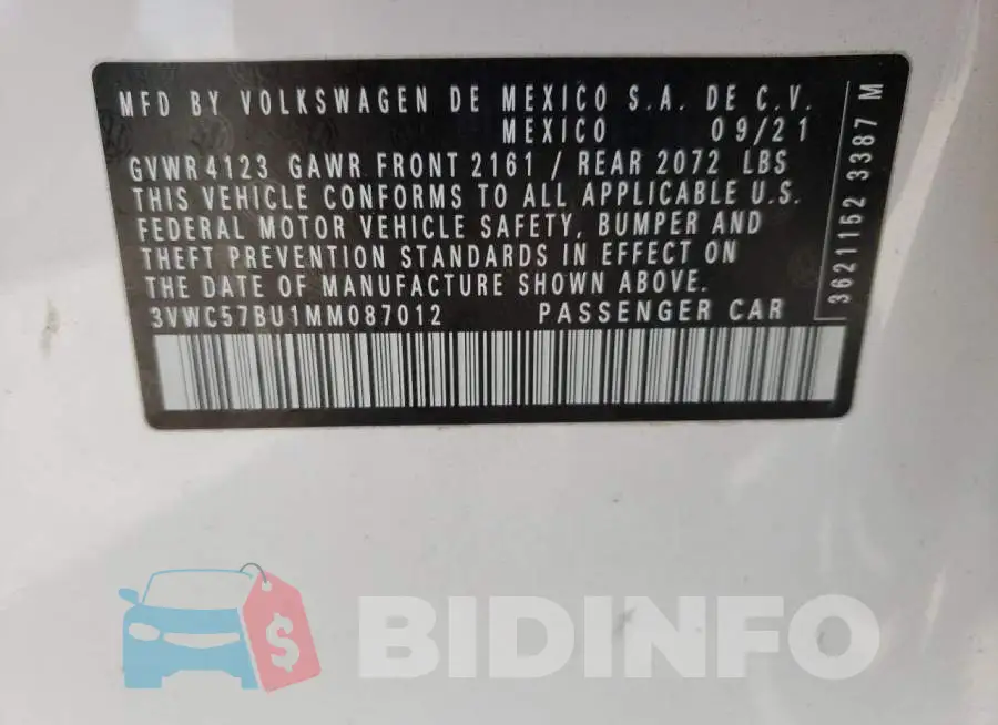 3VWC57BU1MM087012 Photo# 12