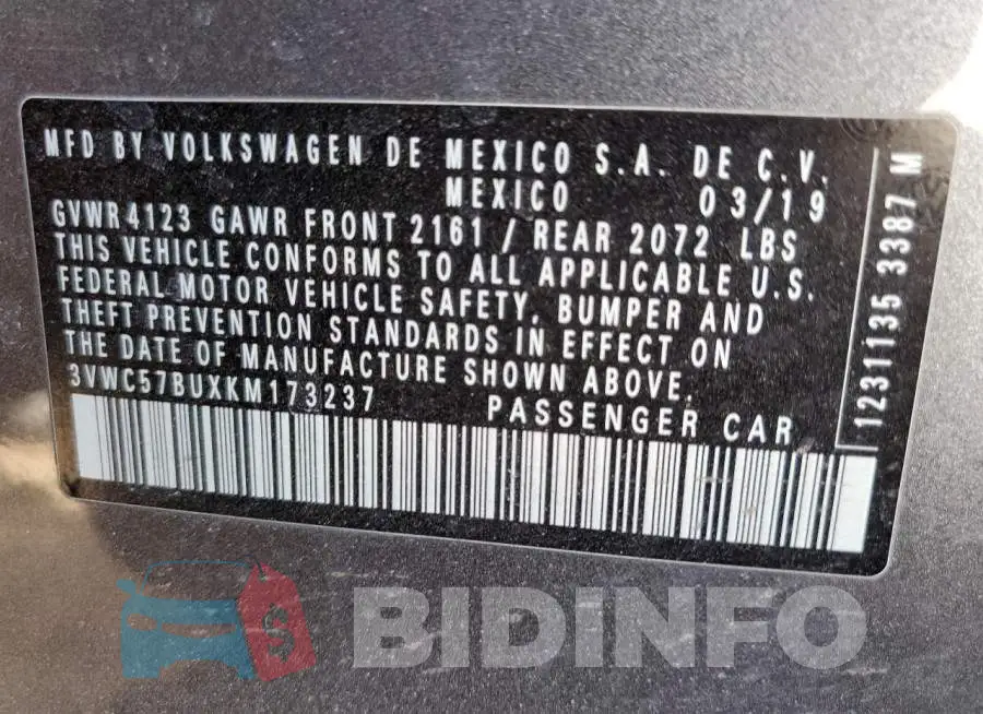 3VWC57BUXKM173237 Photo# 12