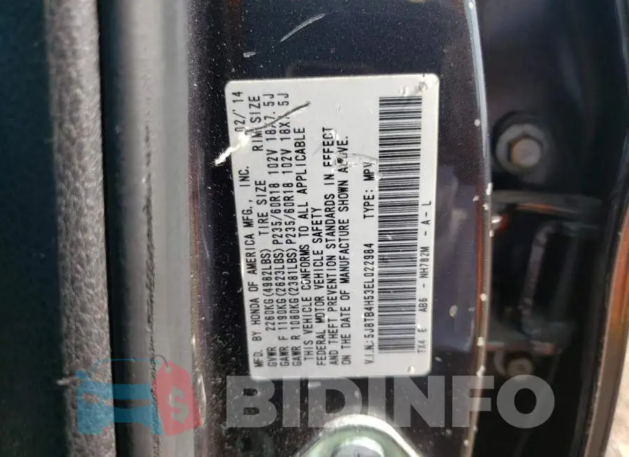 5J8TB4H53EL022984 Photo# 13
