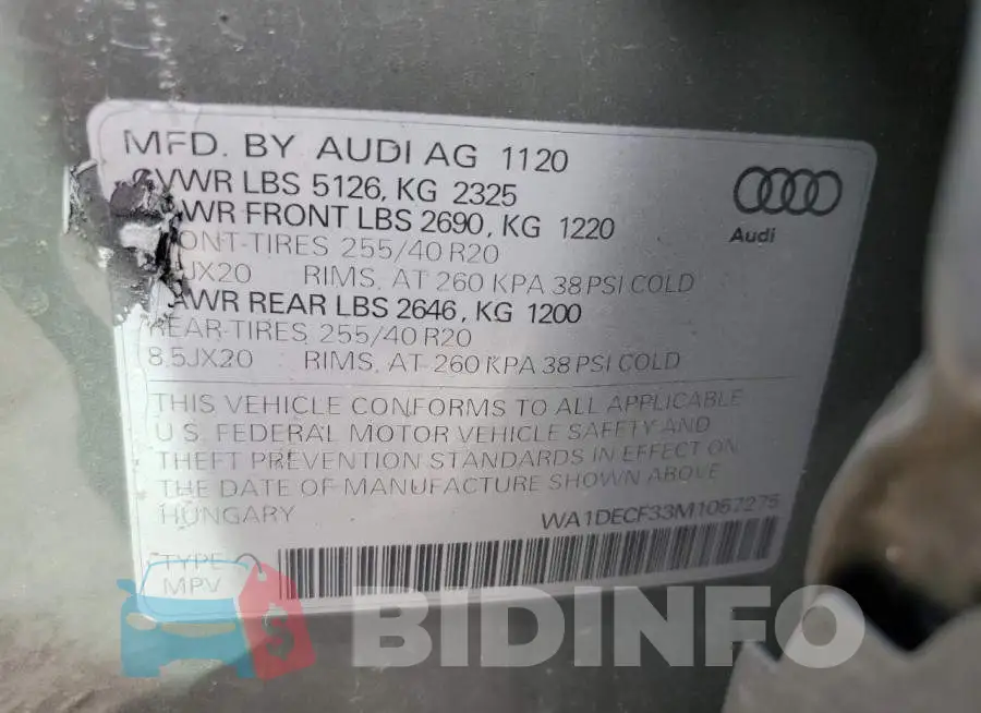 WA1DECF33M1057275 Photo# 14
