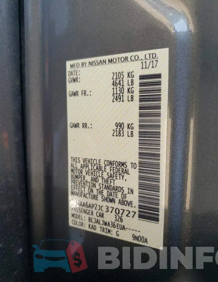 1N4AA6AP2JC370727 Photo# 13