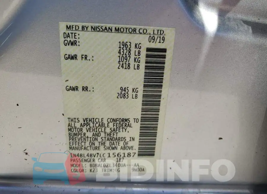 1N4BL4BV7LC156187 Photo# 13