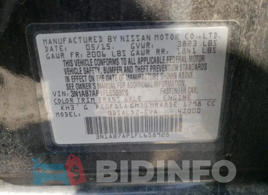 3N1AB7AP1FL658928 Photo# 13